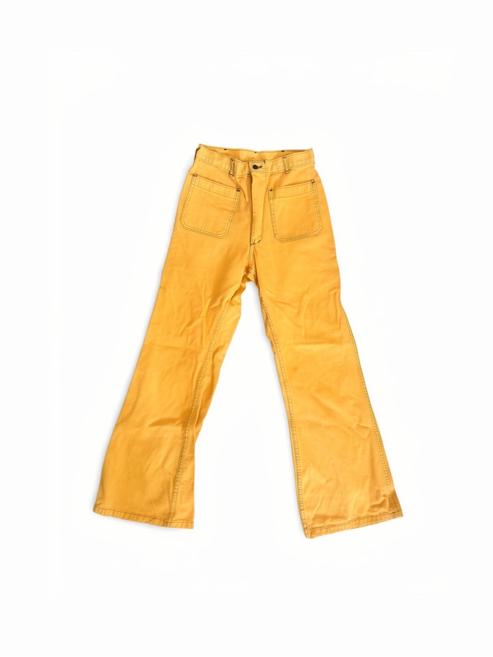 Vintage Yellow Wide-Leg Utility Pants